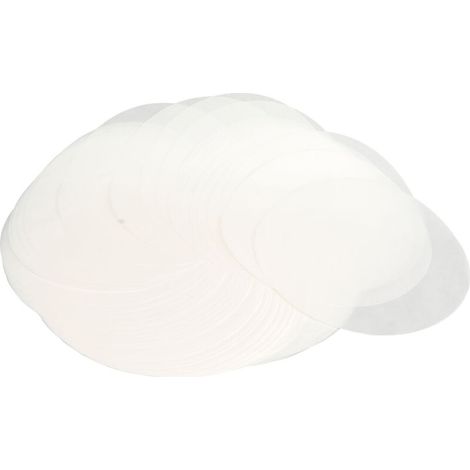 100 feuilles de papier sulfurisé rondes, sûres, imperméables, non grasses, sans trous pour moules à gâteaux (S) (1/5)