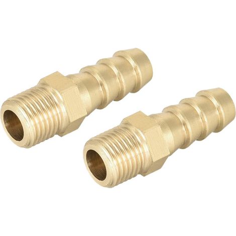 Raccord Cannelé Tuyau Laiton Connecteur 8mm x M10 x 1 2Pcs (1/3)