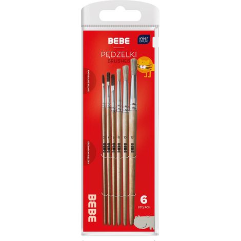 6 cepillos de madera BB Kids
