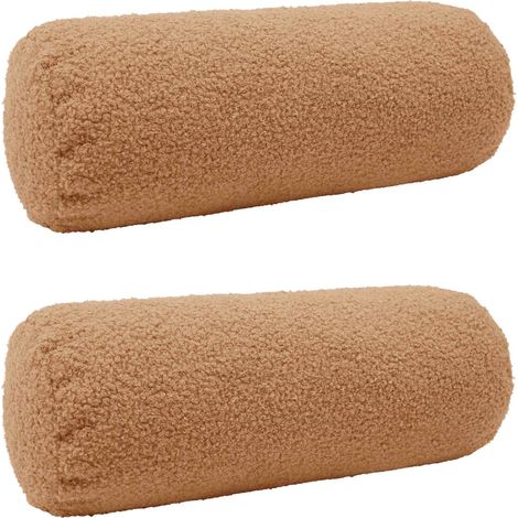Kissenbezug 2 pcs HEERLEN Beige Ø 15 x 40 cm Bouclé vidaXL