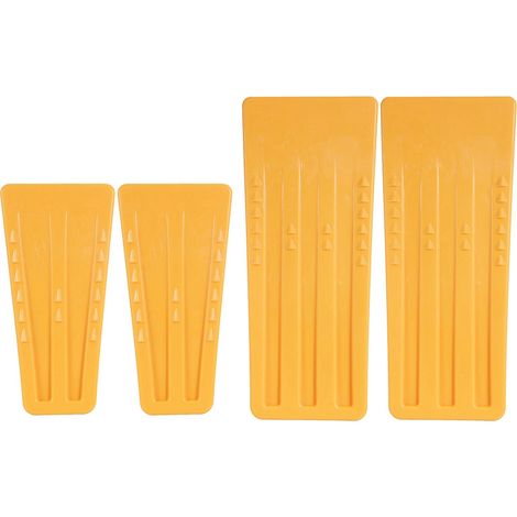 Coin d'abattage arbre ABS jaune, cales tronçonneuse sécurité bûcherons, matériel coupe arbre direction chute contrôlée 3pcs 140mm/3pcs 200mm/2pcs 140mm+2pcs 200mm (1/5)