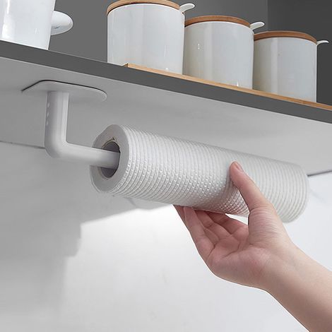 2pcs Towel Rack Kitchen Wall Mounted Space Saving Paper Roll Holder Under Cabinet New (1/5)