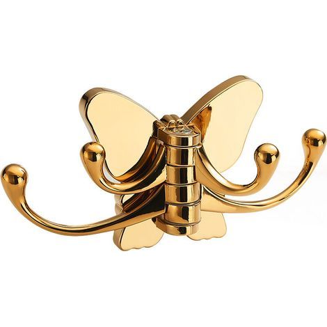 Ulisem Dekorative Wandskulpturen Metallhaken Drehbarer Bademantel-Handtuchhalter - Gold (1/4)