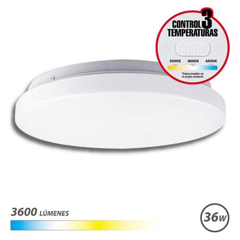 Elbat Wandleuchte led Decke rund 36w - 3600lm - 3 Temperaturwahlschalter - Farbe white