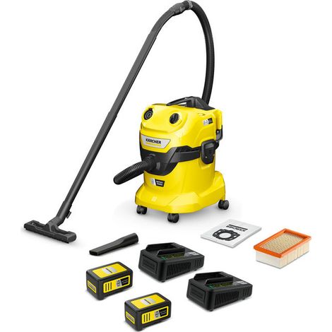 Kärcher Aspirapolvere a batteria per solidi e liquidi WD 4-18 Set doppia batteria V-20/22 16286010