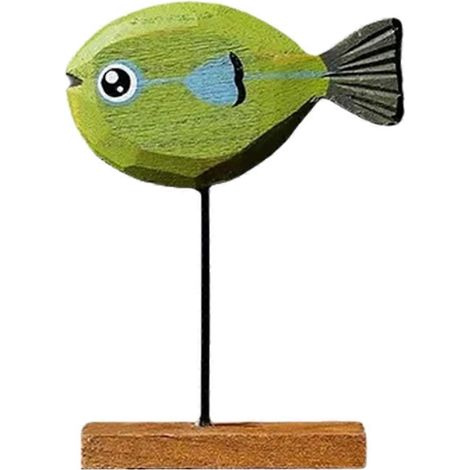 Statue de poisson en bois, décoration nordique pour la maison, sculpture de poisson, ornements, EAs présentés (1/5)
