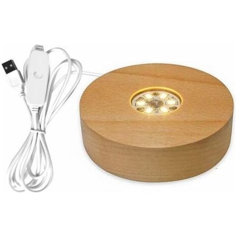 Lampenfuß aus massivem Holz, drehbarer Präsentationsständer, wiederaufladbares Zubehör, mit Fernbedienung und LED-Beleuchtung (1/5)