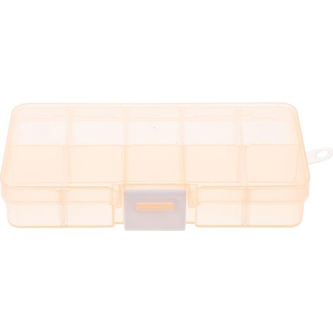 Caja de joyería de acrílico transparente naranja con múltiples compartimentos. (1/5)