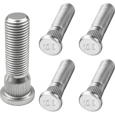Lot de 5 goujons de roue étendus M12 x 1,5, boulons de moyeu de roue en acier de 48 mm, kit de remplacement de boulons de roue de roue, fixations de roue 90942-02049, boulons de roue de voiture (1/5)