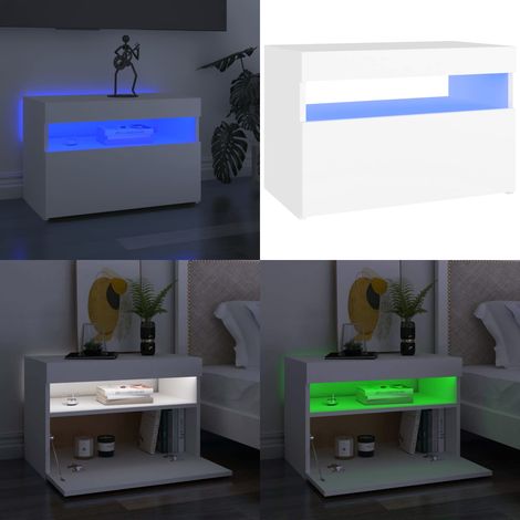 TV-Schrank mit LED-Leuchten Weiß 60x35x40 cm - TV Schrank - Holzwerkstoff Möbel - Weißer TV Stand - LED Beleuchtung - Wohnzimmer Deko - Home & Living
