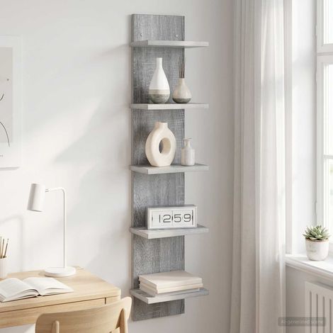 vidaXL Étagère Murale Sonoma gris 22 x 15 x 100 cm Bois d'ingénierie (1/5)