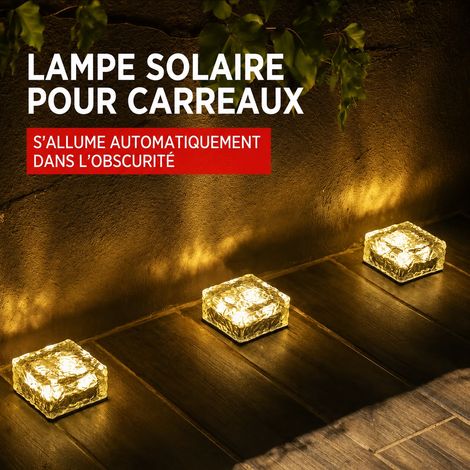 Balise solaire brique de verre 1 LED lumière bleue encastrable extérieur 1led réf 4103 7 × 7 × 5 cm 320 g – Livraison gratuite (1/5)