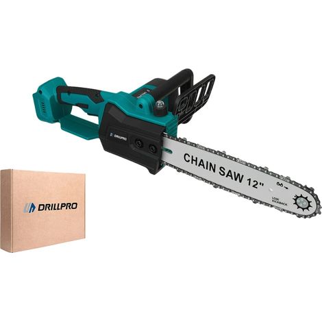 Scie à chaîne Drillpro 12 pouces, moteur sans balais, haute capacité de puissance (1/2)