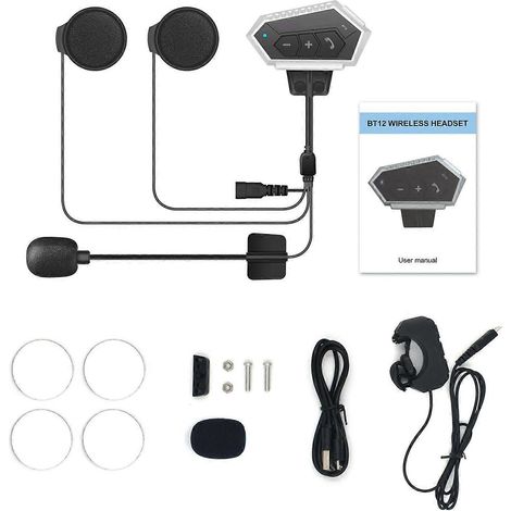 Wasserdichtes Motorrad-Headset mit Bluetooth 5.0, Mikrofon und aktiver Geräuschunterdrückung