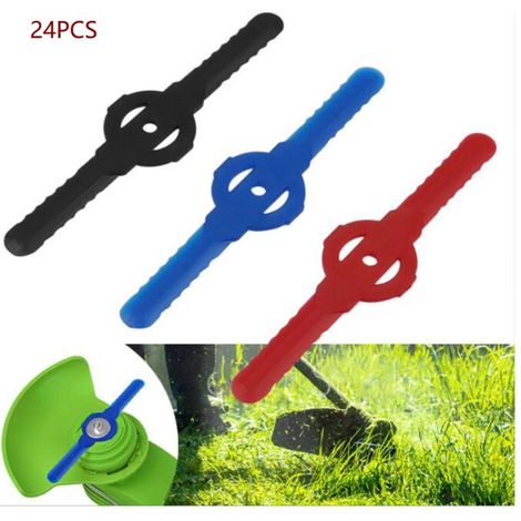 Lot de 24 couteaux de débroussailleuse rouge - Coupe-bordure en plastique - Outil de jardin - Lame de rechange pour coupe-bordure sans fil-- (1/5)
