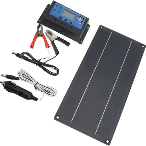 Solarmodul-Set 600W 18V monokristallines Silizium-Solarmodul und 100A 12V/24V Laderegler für Wohnmobil, Camping und Outdoor (1/5)
