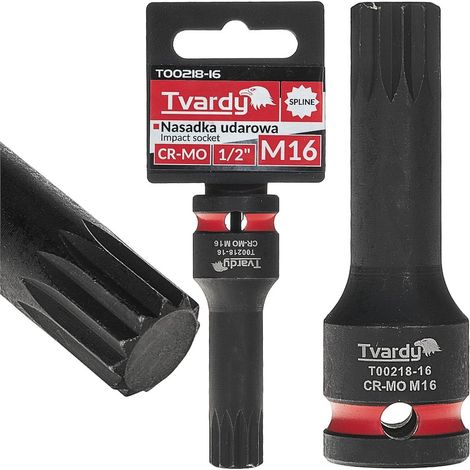 Vaso de impacto estriado de 1/2" M16 CR-MO (10/100) (1/4)