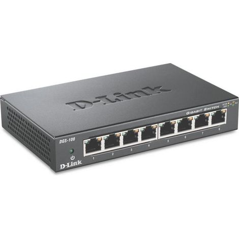 D-Link DGS-108 Netzwerk-Switch Unmanaged L2 Gigabit Ethernet (10/100/1000) Schwarz