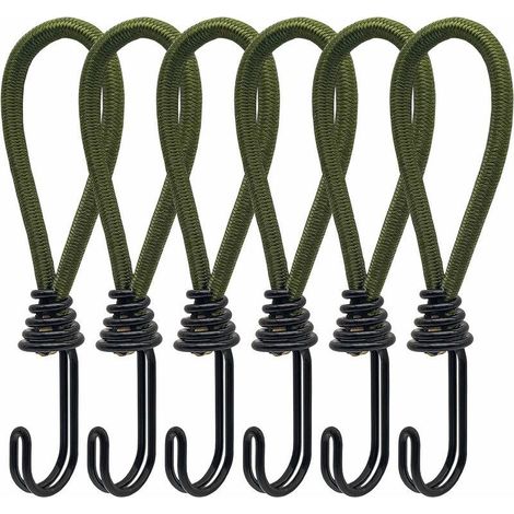 6pcs Tendeur en caoutchouc avec crochets en spirale pour Tentes, bâches, bannières en PVC, pavillons, trampolines, voile d'ombrage (1/5)