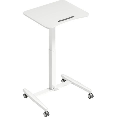CHICFURN Escritorio elevable 60,5 x 52 x 75-114 cm blanco, inclinable, con ruedas (1/5)