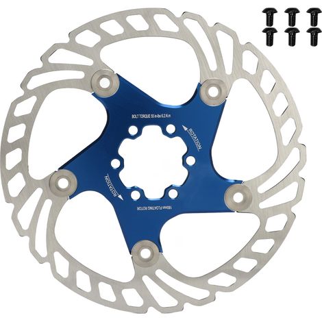 Disque de frein flottant pour VTT 6 trous, dissipation thermique, rotor bleu 180mm (1/5)