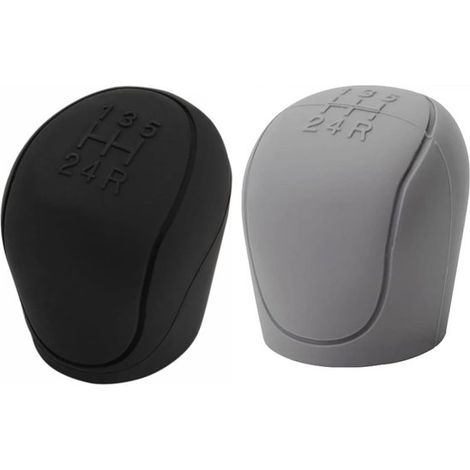 Copri pomello del cambio - copri freno a mano in silicone - antiscivolo - resistente - Adatto per la decorazione dell'auto - nero + grigio (1/2)