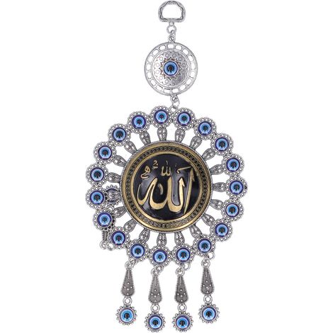 Metal Unique Wall Hanging Ornament Blue Eye Shaped Pendant Decoration for Home Office (1/5)