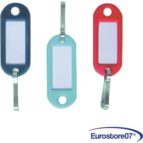 TARGHETTA PORTACARTELLINI CON MOSCHETTONE in plastica colori assortiti PZ 200 (1/3)
