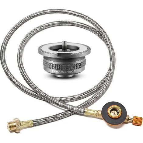 Adaptateur de gaz pour réchaud de camping, convertisseur de réchaud divisé, adapté à la cuisine en plein air, aux pique-niques et au camping. Accessoires pour réchauds de cuisine portables. (1/5)