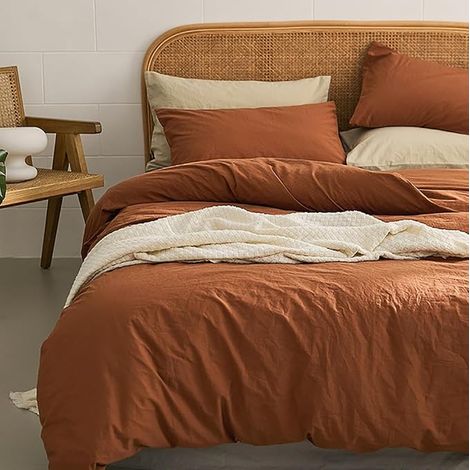 Housse de Couette 200x200 Terracotta et Taie d'oreiller 65x65 (1/5)