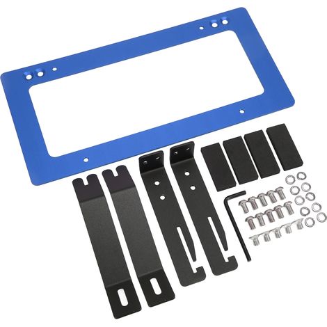 Support de plaque d'immatriculation en alliage d'aluminium bleu pour Tesla Model 3 2017-2022, kit de fixation avant, remplacement robuste (1/5)