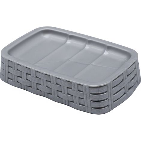 Jabonera baño Rattan 300 ml Gris (1/4)