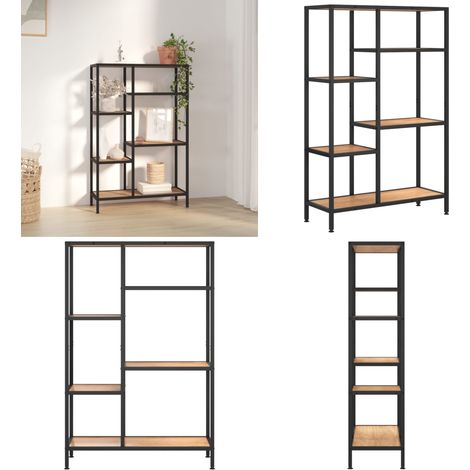 Bücherregal 80x30x120 cm Stahl und Holzwerkstoff - Bücherregal - Regal - Stahlregal - Holzkasten - Aufbewahrung - Home & Living (1/5)