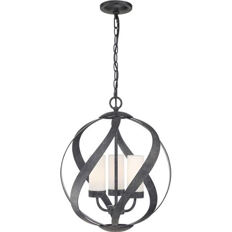 Elstead Quoizel Blacksmith Plafoniera a Sospensione Sferica Old Black, IP44 (1/5)