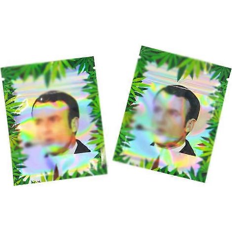 Sachets de conservation réutilisables 7 x 9 cm en film polyester à motif de feuilles, auto-scellants et imperméables. Emballage transparent, plastique imprimé, 7 à 10 sachets par paquet. (1/5)