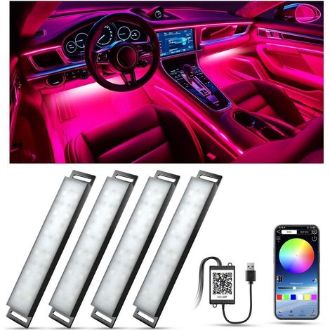 Auto Innenbeleuchtung LED mit APP-Steuerung, 16 Mio. Farben, Musikmodus (1/5)