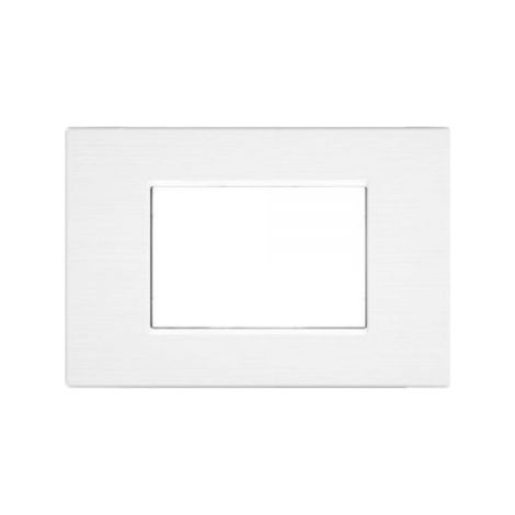 Mapam placca tecnopolimero spazzolato bianca 3 posti compatibile Matix - JOY-P5003SP-BI