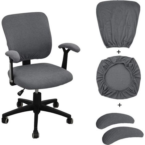 Funda para silla de 3 piezas, Tapicería antideslizante, Funda extraíble, Fundas extraíbles y lavables, Universal, Negra, Poliéster (1/5)