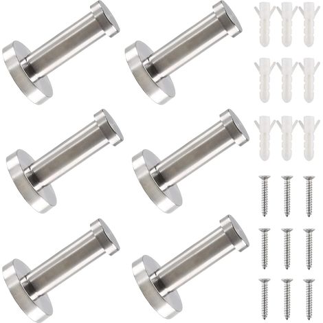 6 pcs Patere Murale Crochets à Serviette Patere Salle de Bain Patère Murale Crochet Mural a Visser Porte Manteau Salle de Bain pour murs, vestiaires