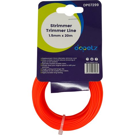 Dapetz ® 20m 1.5mm Red Strimmer Wire Universal String Trimmer Line Nylon Strimmer Cord 1.2mm 1.6mm 2mm 2.4mm 3.0mm Grass Strimming Cable for Garden Weeds Flower Beds (1.5mm x 20m) (1/5)