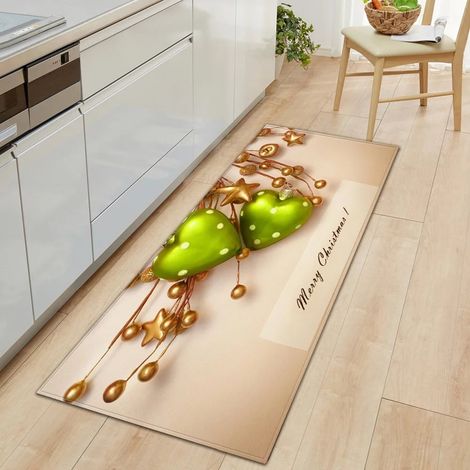 Tapis De Noël - Motif Bonhomme De Neige Et Arbre De Noël - Tapis D'Entrée Anti-Dérapant En Tissu Non Tissé - 40 X 60 Cm (1/5)