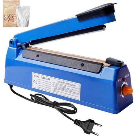 1 Machine Thermoscelleuse 300mm, Largeur Joint 3mm, 8 Niveaux Température, Scellage Sacs Plastique PE PP, Usage Alimentaire et Ménager (1/4)