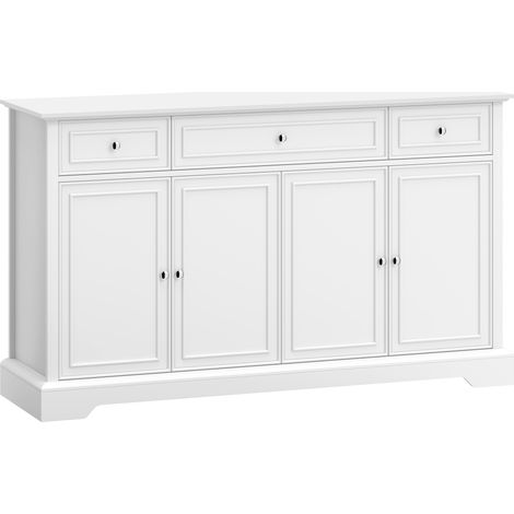 Buffet Solville classique chic 4 portes 3 tiroirs blanc (1/5)
