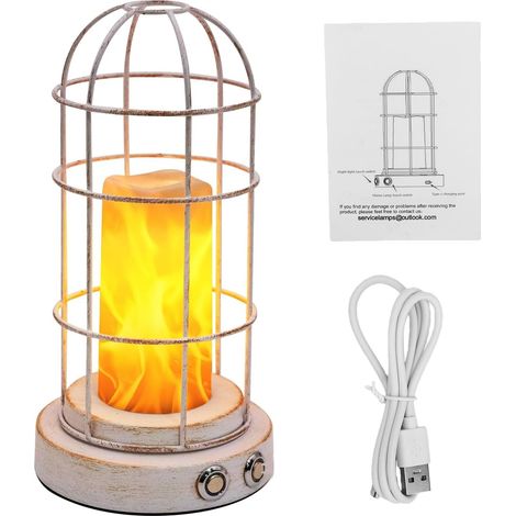 Veilleuse Tactile Rechargeable avec Effet Flamme et Réglage (1/5)