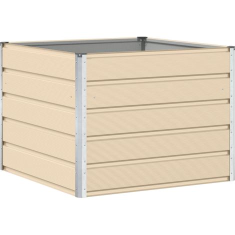 Jardinera Marfil 100 x 100 x 75 cm Acero vidaXL