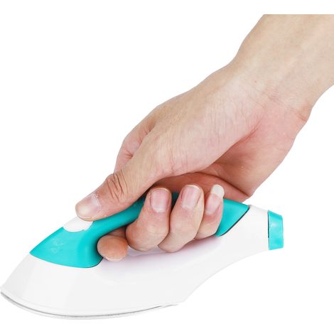 Mini-Handbügeleisen für Kleidung, Reisen und Zuhause (CN). Spiegelbeschichtung, antistatisch, staubdicht, ABS, 18 x 6 cm, Weiß-Grün, 60 Hz (1/5)