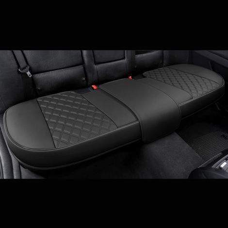 Housse de siège de Voiture arrière en Cuir PU pour 90% des Voitures, matelassée en Diamant - Noir (1/5)