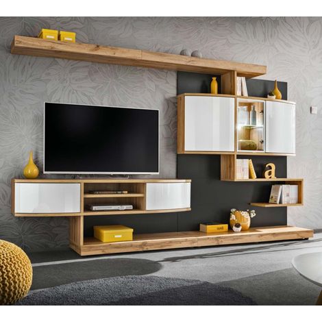 Ensemble Meuble TV "Palermo" 300cm Naturel & Anthracite (1/5)