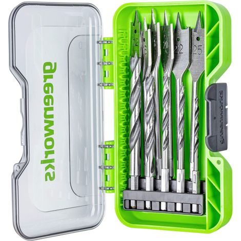 Greenworks Bit di avvitamento per trapano (set completo da 11 bit con laccatura argentata e bianca, punte elicoidali per legno da 4mm a 25mm adatte a tutti i trapani e avvitatori a batteria) (1/4)