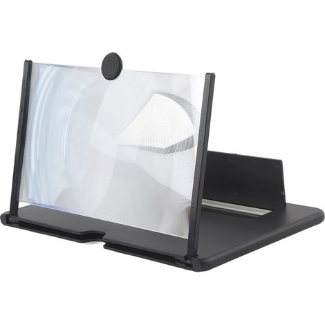 Loupe d'écran 3D 12 pouces pour téléphone - Amplificateur HD avec support escamotable pour films, vidéos et jeux (Noir) (1/5)